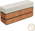 Συρταριέρα Sonlen pakoworld mdf σε καρυδί-μπεζ απόχρωση 120x40x72εκ