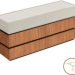 Συρταριέρα Sonlen pakoworld mdf σε καρυδί-μπεζ απόχρωση 120x40x72εκ