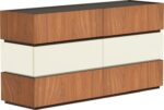Συρταριέρα Sonlen pakoworld mdf σε καρυδί-μπεζ απόχρωση 120x40x72εκ - Image 3