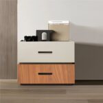 Κομοδίνο Sonlen pakoworld mdf σε καρυδί-μπεζ απόχρωση 60x40x44.5εκ - Image 2