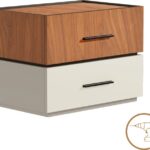 Κομοδίνο Sonlen pakoworld mdf σε καρυδί-μπεζ απόχρωση 60x40x44.5εκ