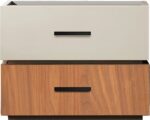 Κομοδίνο Sonlen pakoworld mdf σε καρυδί-μπεζ απόχρωση 60x40x44.5εκ - Image 3