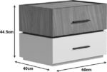 Κομοδίνο Sonlen pakoworld mdf σε καρυδί-μπεζ απόχρωση 60x40x44.5εκ - Image 4