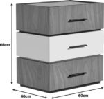 Κομοδίνο Sonlen pakoworld mdf σε καρυδί-μπεζ απόχρωση 60x40x66εκ - Image 4