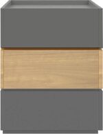 Κομοδίνο Sonlen pakoworld mdf σε sonoma-ανθρακί απόχρωση 60x40x66εκ - Image 3