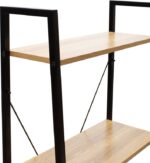 Βιβλιοθήκη- Ραφιέρα Ramon pakoworld φυσικό-μαύρο 60x23x145,5εκ - Image 4