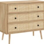 Συρταριέρα Oslo pakoworld 3ων συρταριών sonoma 90x39x79εκ