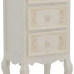 Κομοδίνο Pazlen Inart mdf σε λευκή αντικέ απόχρωση 40x34.5x82εκ