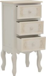 Κομοδίνο Pazlen Inart mdf σε λευκή αντικέ απόχρωση 40x34.5x82εκ - Image 3