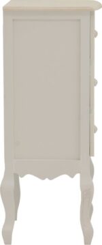 Κομοδίνο Pazlen Inart mdf σε λευκή αντικέ απόχρωση 40x34.5x82εκ - Image 4