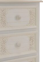 Κομοδίνο Pazlen Inart mdf σε λευκή αντικέ απόχρωση 40x34.5x82εκ - Image 5