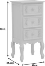 Κομοδίνο Pazlen Inart mdf σε λευκή αντικέ απόχρωση 40x34.5x82εκ - Image 6