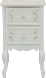 Κομοδίνο Pazlen Inart mdf σε λευκή αντικέ απόχρωση 40x45x65εκ - Image 2
