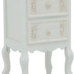 Κομοδίνο Pazlen Inart mdf σε λευκή αντικέ απόχρωση 40x45x65εκ