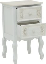 Κομοδίνο Pazlen Inart mdf σε λευκή αντικέ απόχρωση 40x45x65εκ - Image 3