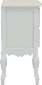 Κομοδίνο Pazlen Inart mdf σε λευκή αντικέ απόχρωση 40x45x65εκ - Image 4