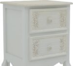Κομοδίνο Pazlen Inart mdf σε λευκή αντικέ απόχρωση 40x45x65εκ - Image 5