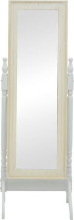 Καθρέπτης Malone Inart mdf σε λευκή αντικέ απόχρωση 55x50x160εκ - Image 2