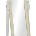 Καθρέπτης Malone Inart mdf σε λευκή αντικέ απόχρωση 55x50x160εκ