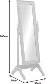 Καθρέπτης Malone Inart mdf σε λευκή αντικέ απόχρωση 55x50x160εκ - Image 5