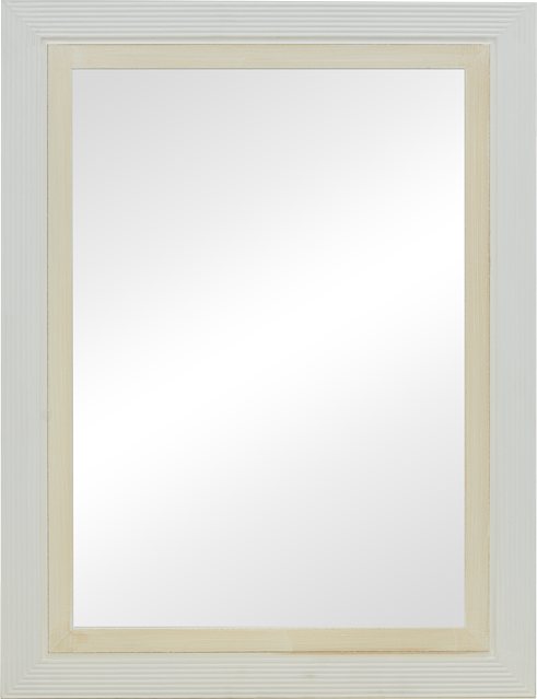 087-000016 Καθρέπτης Joliene Inart mdf σε λευκή αντικέ-φυσική απόχρωση 60x80x2.1εκ - Image 1