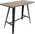 Tραπέζι μπαρ Fortitude pakoworld MDF καρυδί - πόδι μαύρο 140x70x103.5εκ - Image 4