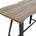 Tραπέζι μπαρ Fortitude pakoworld MDF καρυδί - πόδι μαύρο 140x70x103.5εκ - Image 5