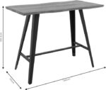 Tραπέζι μπαρ Fortitude pakoworld MDF καρυδί - πόδι μαύρο 140x70x103.5εκ - Image 6