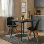 Τραπέζι Benson pakoworld MDF σε rustic grey απόχρωση 80x80x75εκ - Image 2