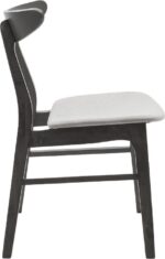 Καρέκλα Orlean pakoworld γκρι ύφασμα-rubberwood ανθρακί πόδι - Image 3