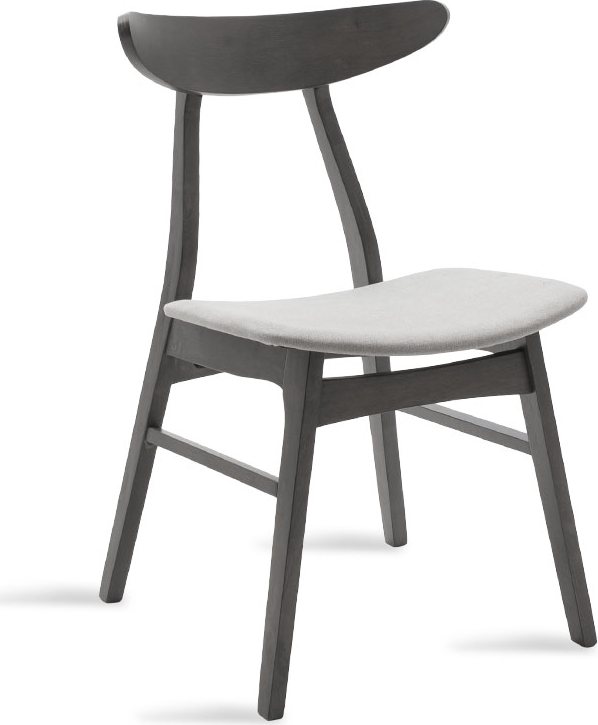 097-000008 Καρέκλα Orlean pakoworld γκρι ύφασμα-rubberwood ανθρακί πόδι - Image 1