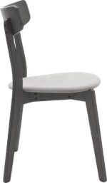 Καρέκλα Toto pakoworld γκρι ύφασμα-rubberwood ανθρακί πόδι - Image 3