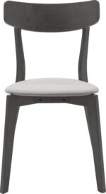 Καρέκλα Toto pakoworld γκρι ύφασμα-rubberwood ανθρακί πόδι - Image 4
