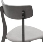 Καρέκλα Toto pakoworld γκρι ύφασμα-rubberwood ανθρακί πόδι - Image 5