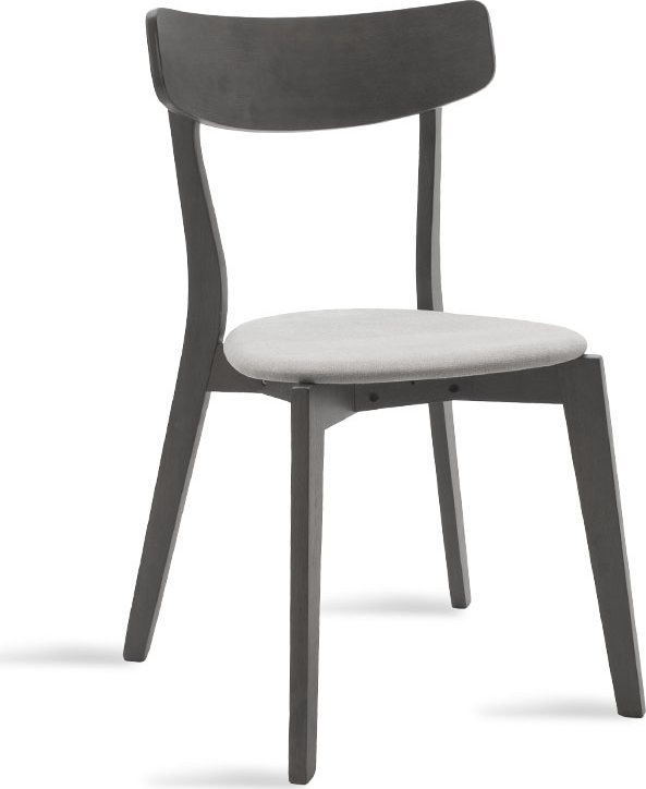 097-000012 Καρέκλα Toto pakoworld γκρι ύφασμα-rubberwood ανθρακί πόδι - Image 1