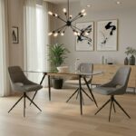 Τραπέζι Astrid pakoworld γυάλινο 10χιλ - πόδι μαύρο 140x80x75εκ - Image 2