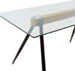 Τραπέζι Astrid pakoworld γυάλινο 10χιλ - πόδι μαύρο 140x80x75εκ - Image 4