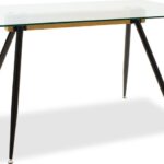 Τραπέζι Astrid pakoworld γυάλινο 10χιλ - πόδι μαύρο 140x80x75εκ