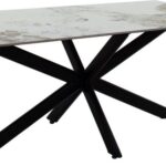 Τραπέζι Bethan pakoworld sintered stone λευκό μαρμάρου-μαύρο 180x90x75εκ