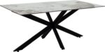 Τραπέζι Bethan pakoworld sintered stone λευκό μαρμάρου-μαύρο 180x90x75εκ