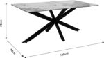 Τραπέζι Bethan pakoworld sintered stone λευκό μαρμάρου-μαύρο 180x90x75εκ - Image 6