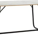 Τραπέζι Revello pakoworld sintered stone λευκό μαρμάρου-μαύρο 150x90x75εκ