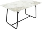 Τραπέζι Revello pakoworld sintered stone λευκό μαρμάρου-μαύρο 150x90x75εκ - Image 5