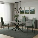 Τραπέζι Bethan pakoworld sintered stone γκρι cement-μαύρο 180x90x75εκ - Image 2
