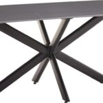 Τραπέζι Bethan pakoworld sintered stone γκρι cement-μαύρο 180x90x75εκ
