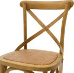 Σκαμπό μπαρ Reid pakoworld ξύλο sonoma-έδρα καφέ rattan - Image 5
