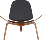 Πολυθρόνα Vilma pakoworld PU μαύρο- plywood καρυδί 90x73x75εκ - Image 6