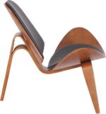 Πολυθρόνα Vilma pakoworld PU μαύρο- plywood καρυδί 90x73x75εκ - Image 5