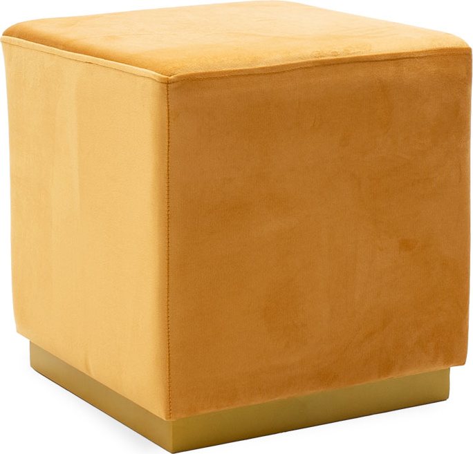 110-000034 Σκαμπό σαλονιού Pyra pakoworld βελούδο χρυσό 39x39x41εκ - Image 1