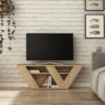 Έπιπλο τηλεόρασης Pipralla pakoworld φυσικό 110x30x40εκ - Image 2